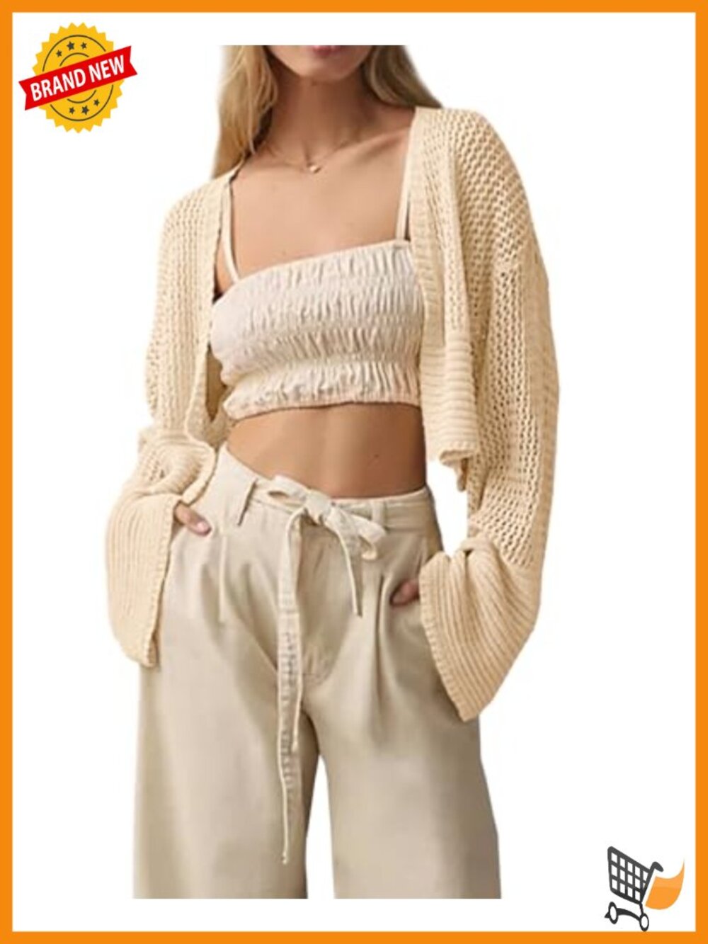 Cropped Cardigan Sweater Women Kimono Boho Lightweight Knit Open Front